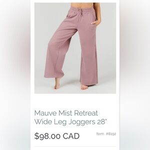 Zyia Mauve Wide Leg Joggers 3x